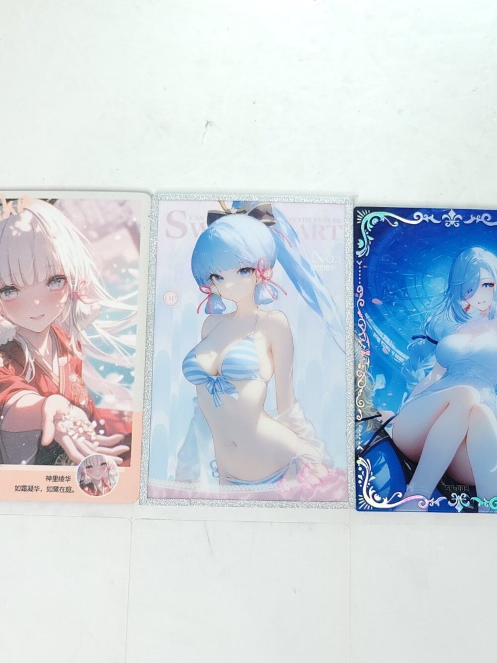 Ayaka Ocean Bikini Anime Waifu Art Oversized Board A6 Lot of 3
